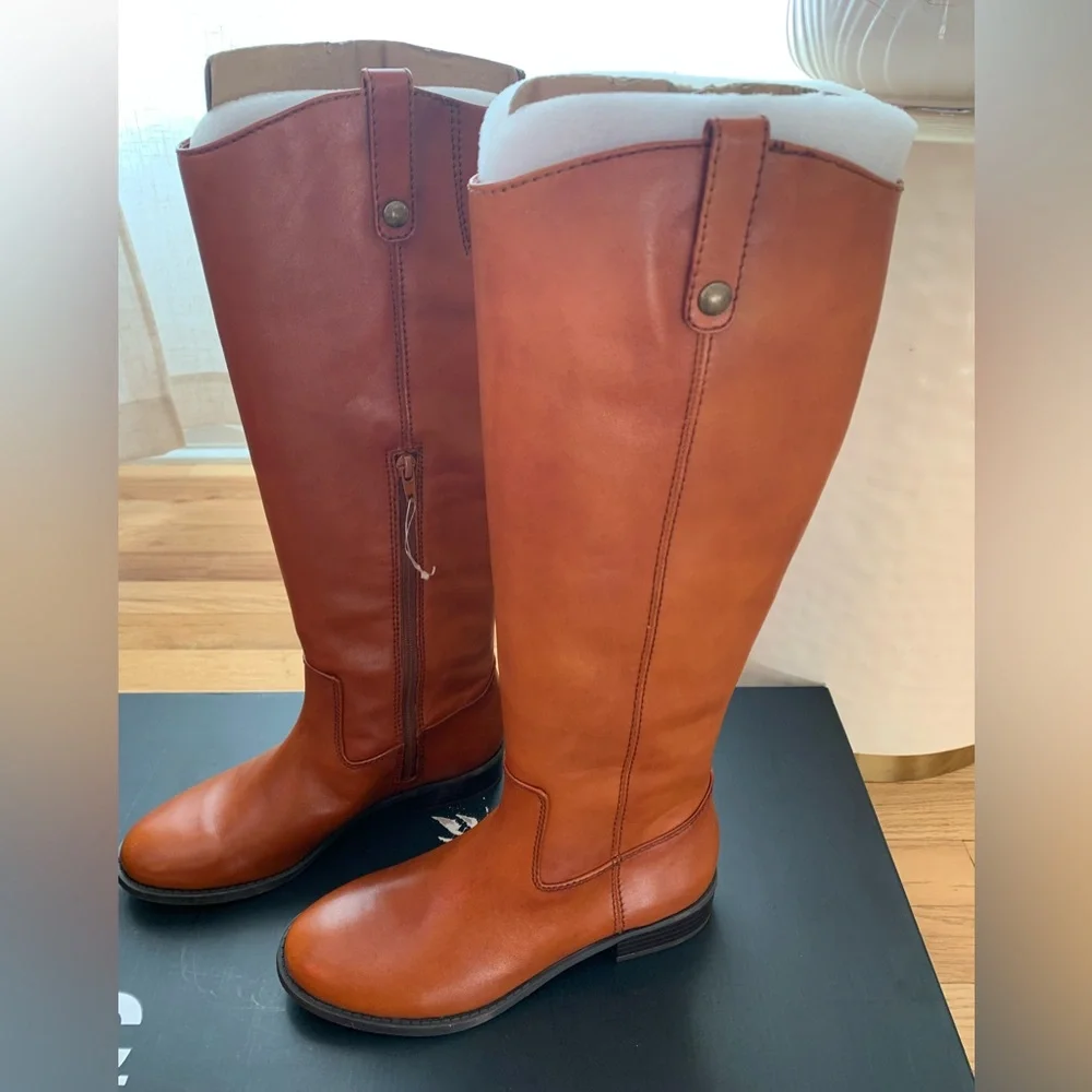 INC International Concepts, Fawne Cognac Knee-High Boots. Leather